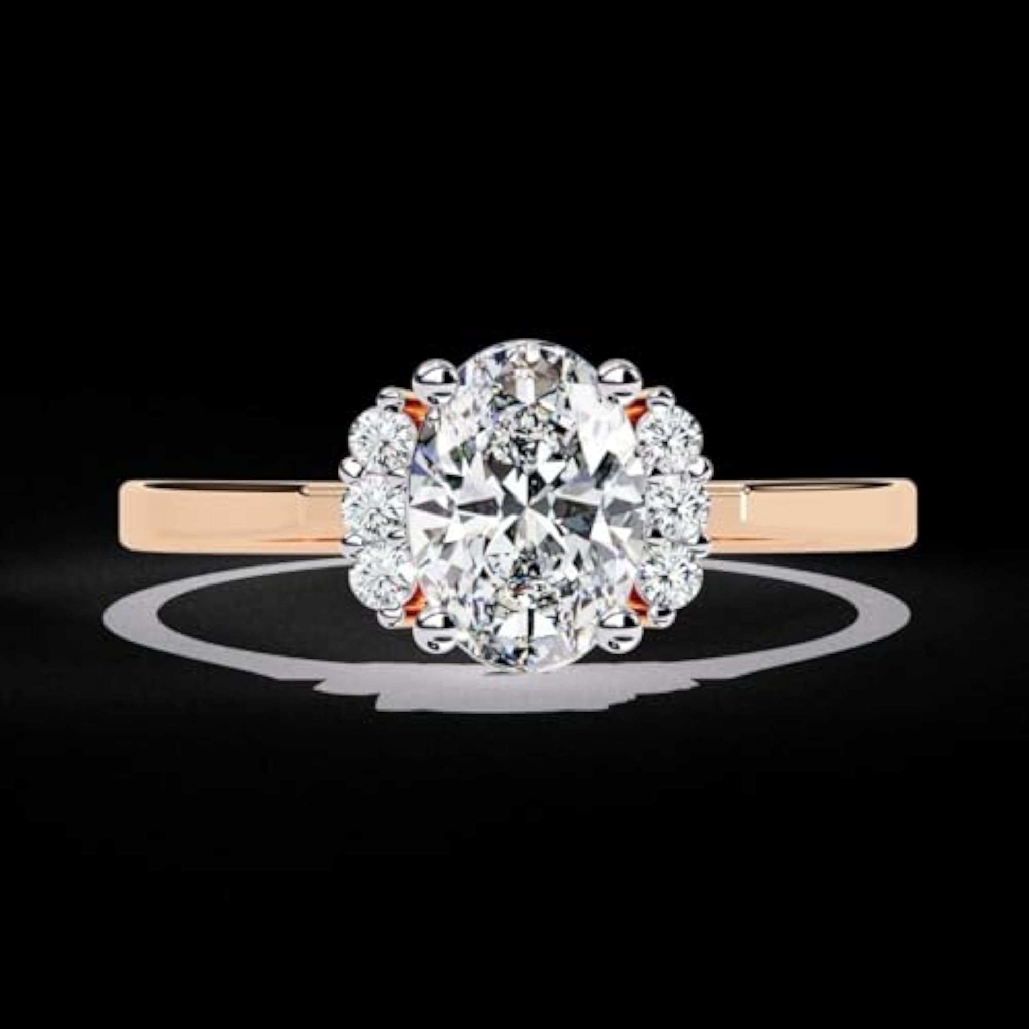 Women's 14K Rose Gold Plated CZ Solitaire Engagement Ring